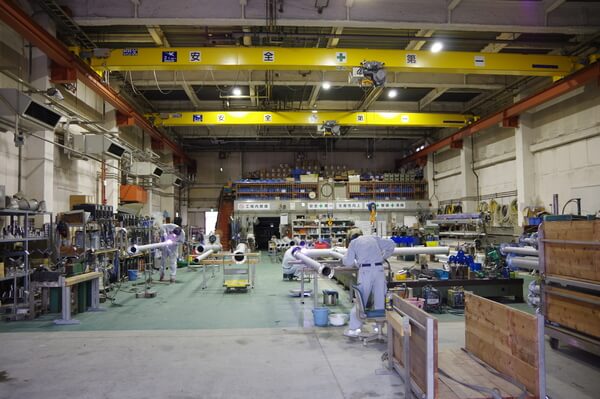 SUS配管工事の様子